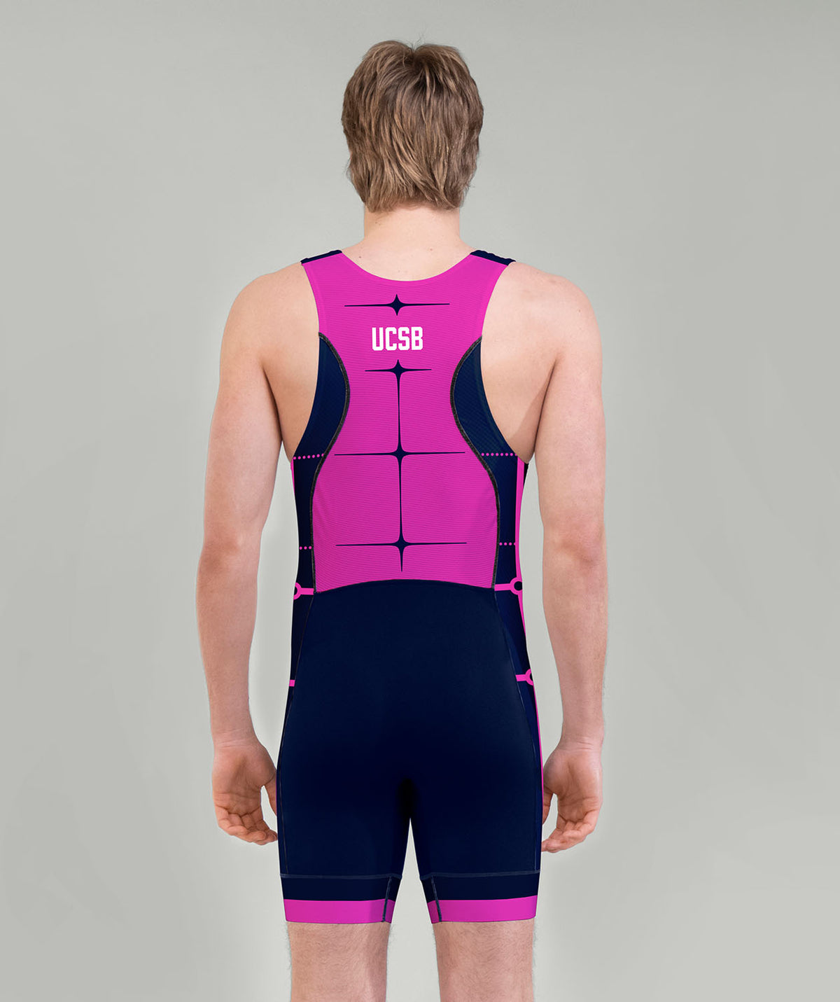Men's UCSB Rowing Club Practice Pro Unisuit - Navy/Pink