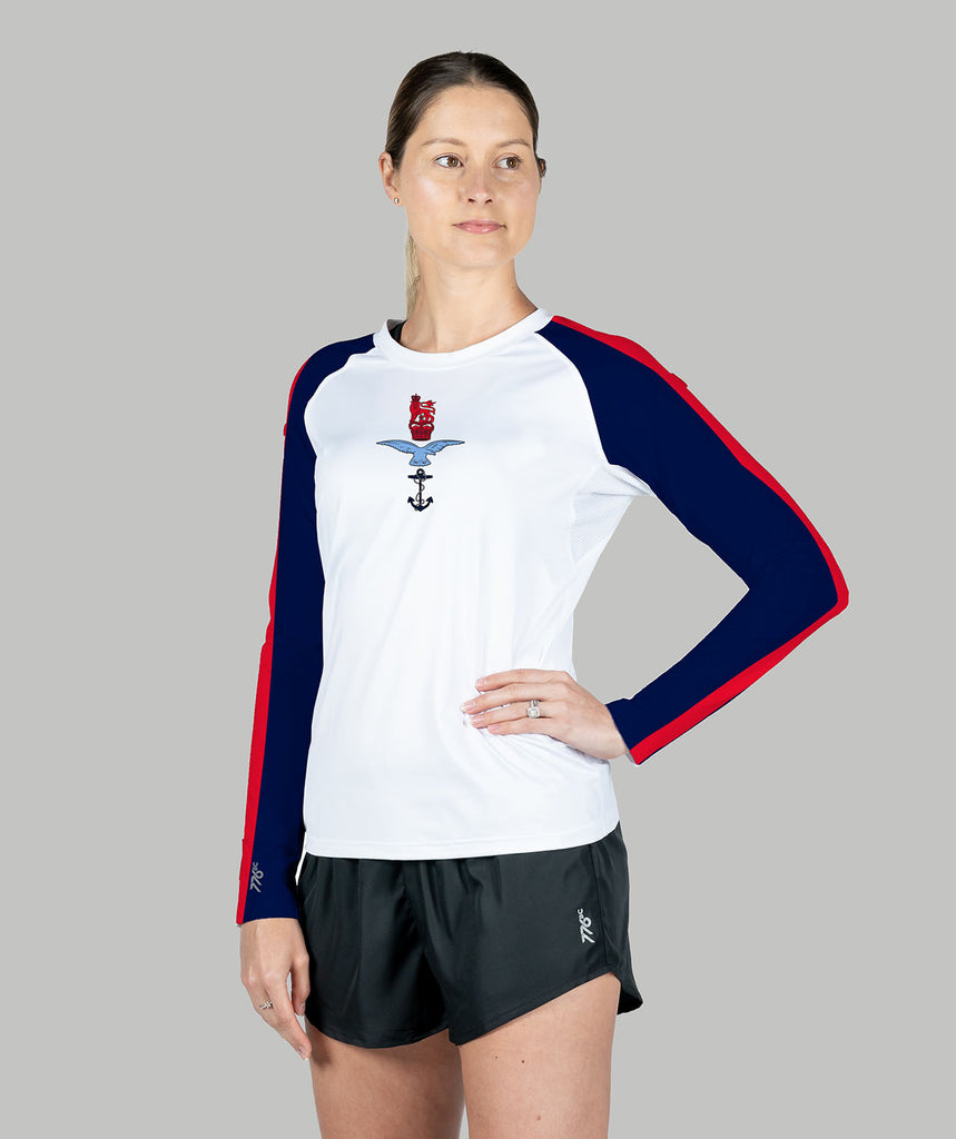 Women's UK Armed Forces Training LS - White/Navy/Red