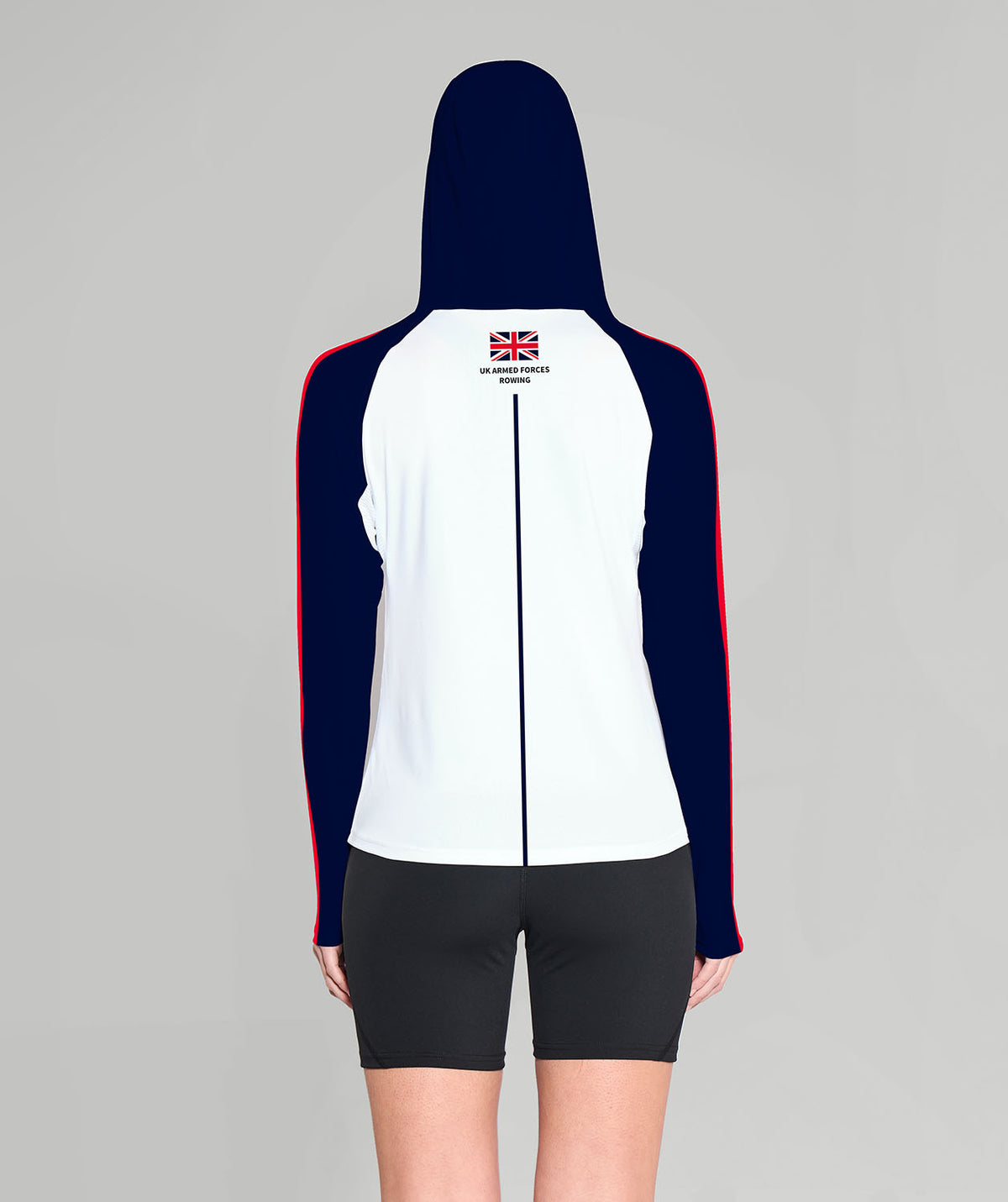 Women's UK Armed Forces Sun Hoodie LS - White/Navy/Red