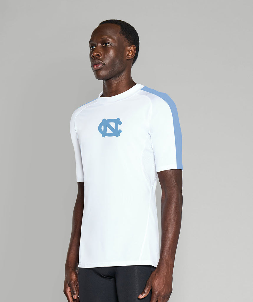 Men's UNC Base Layer SS - White/Blue