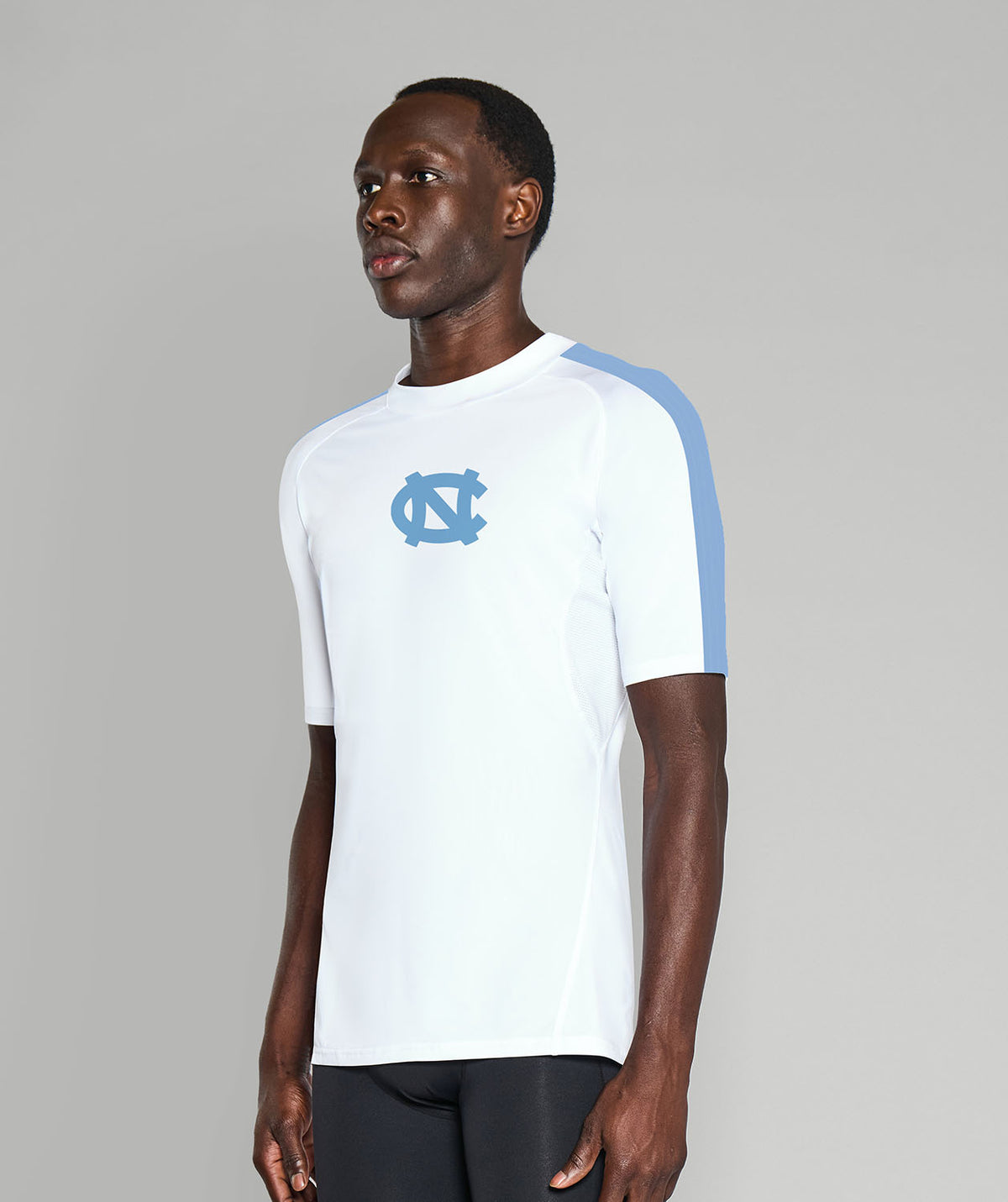 Men's UNC Base Layer SS - White/Blue