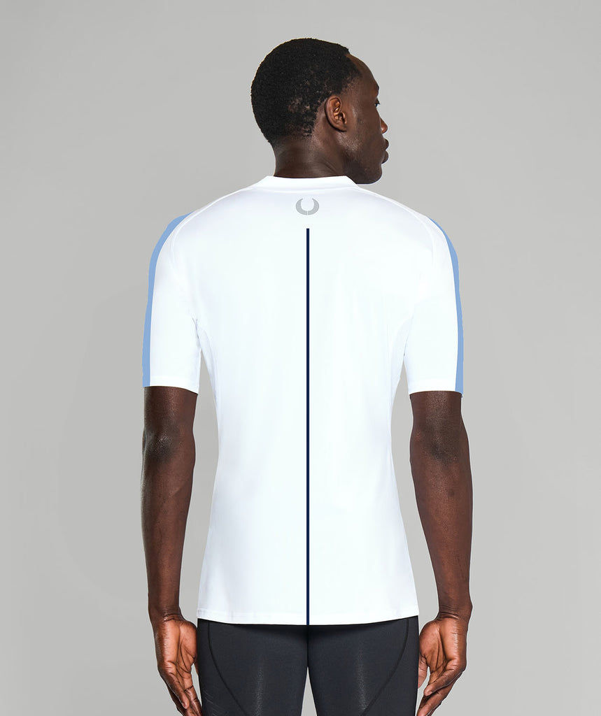 Men's UNC Base Layer SS - White/Blue