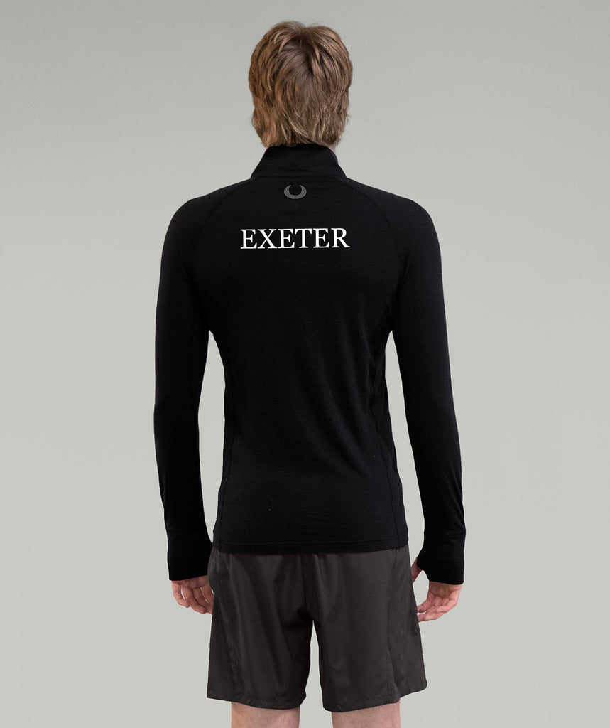 Men's University of Exeter Pro-Merino 1/4 Zip LS - Black