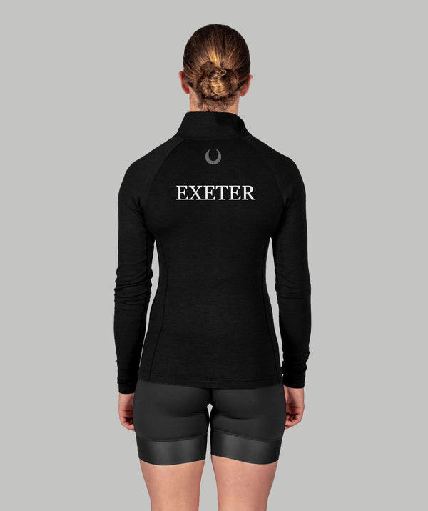 Women's University of Exeter Pro-Merino 1/4 Zip LS - Black