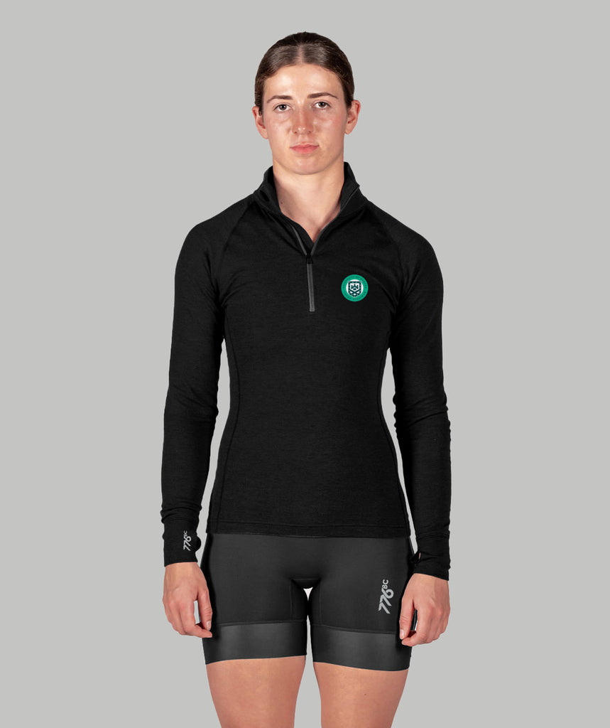 Women's University of Exeter Pro-Merino 1/4 Zip LS - Black