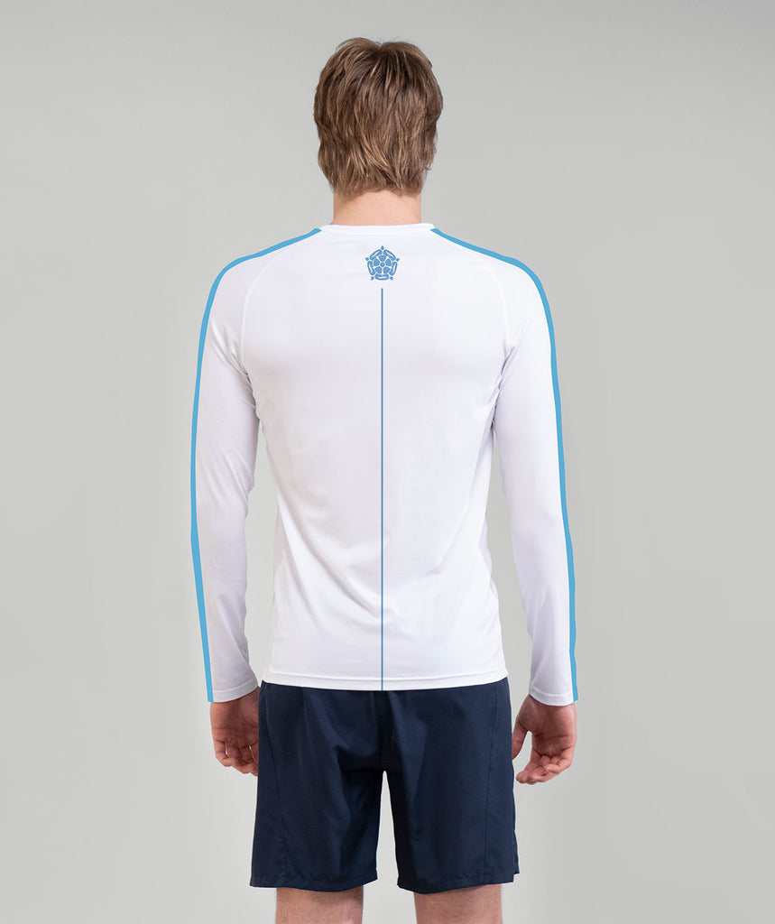 Men's University of York BC Base Layer LS - White/Baby Blue