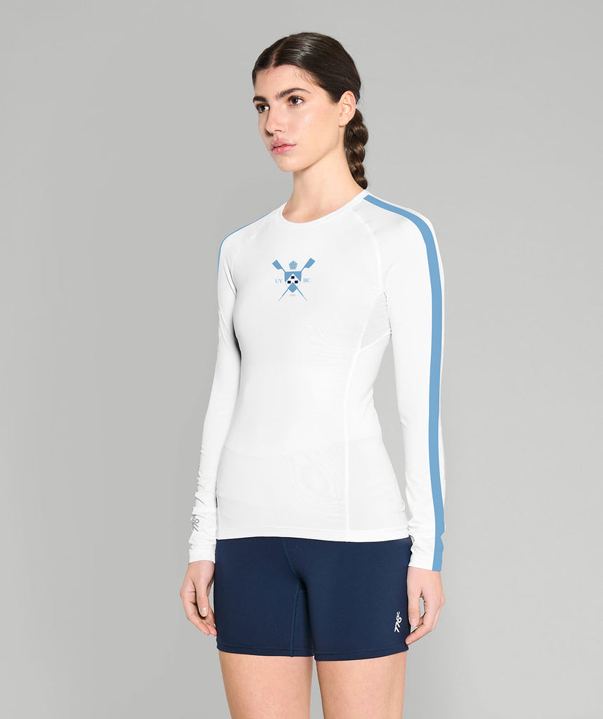Women's University of York BC Base Layer LS - White/Baby Blue