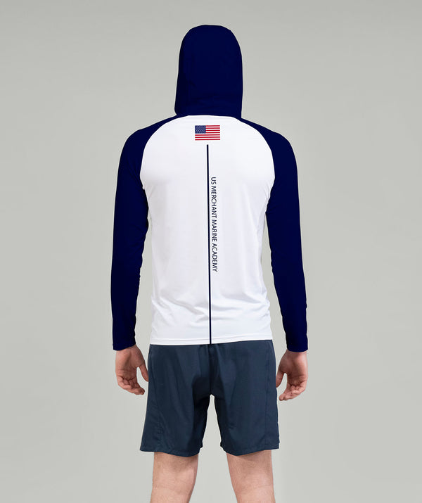 Men's US Merchant Marine Academy Summer Hoodie LS - White/Navy