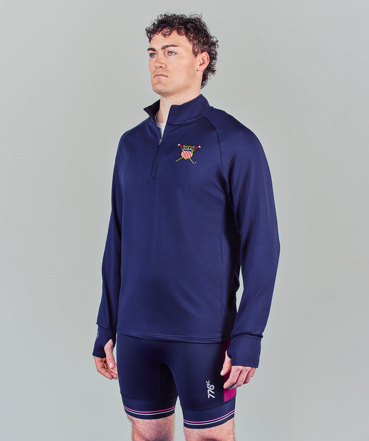 Men's 776BC X USRowing Precision Training Quarter Zip - Navy