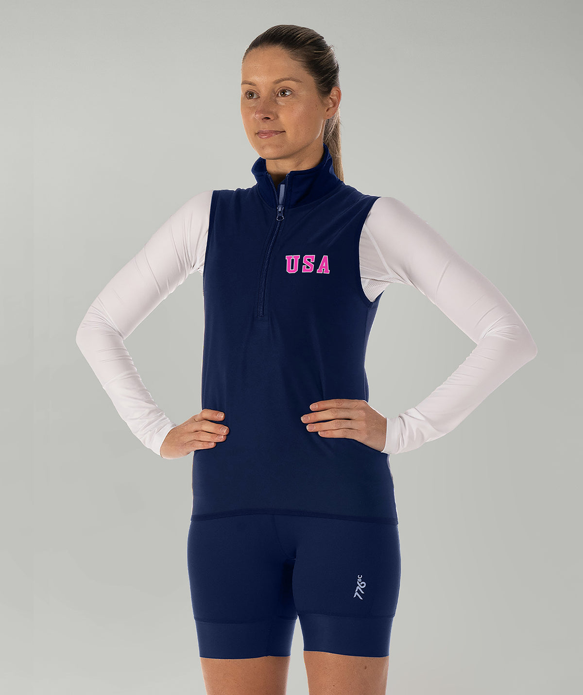 Women's 776BC X USRowing Precision Stratus Vest - Navy/Pink