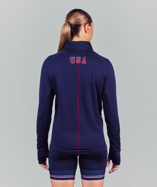 Women's 776BC X USRowing Precision Training Quarter Zip - Navy