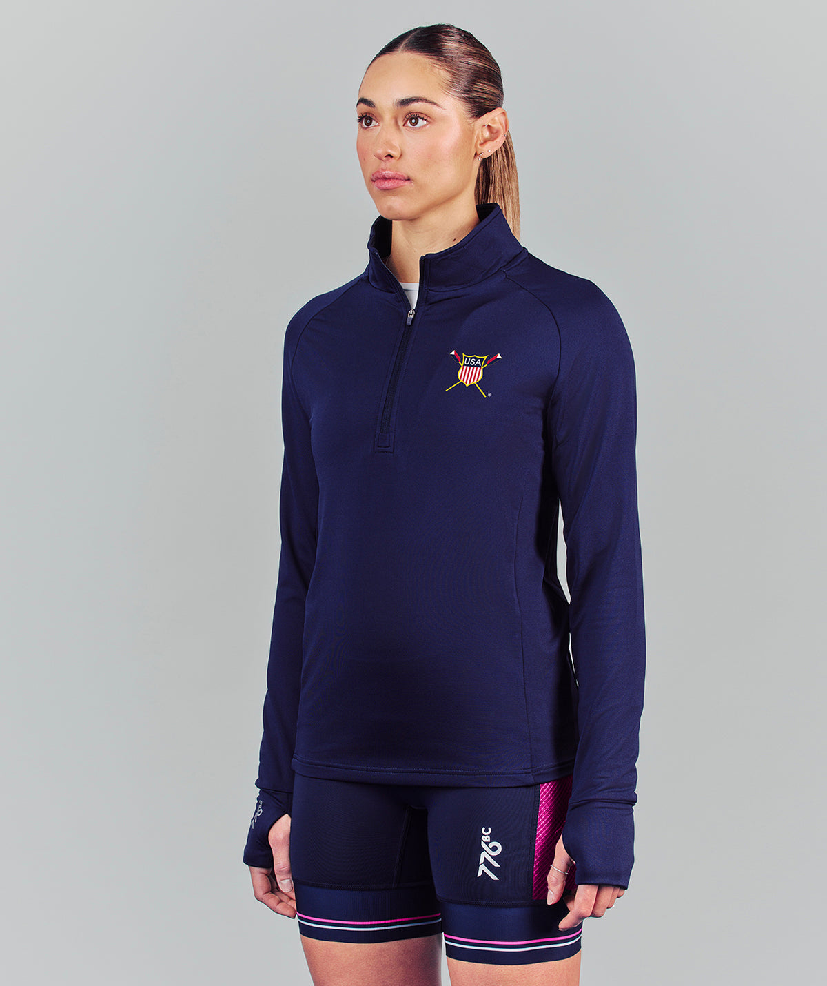 Women's 776BC X USRowing Precision Training Quarter Zip - Navy