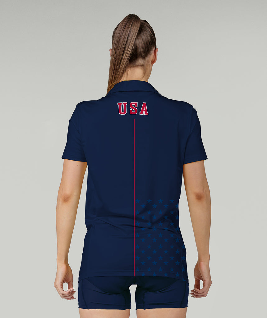 Women's 776BC X USRowing Precision Polo SS - Navy