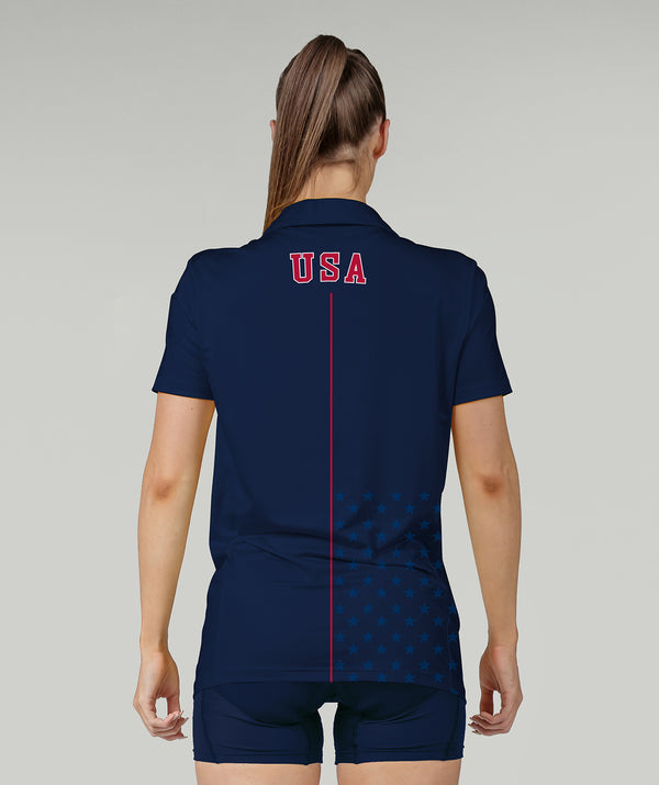 Women's 776BC X USRowing Precision Polo SS - Navy