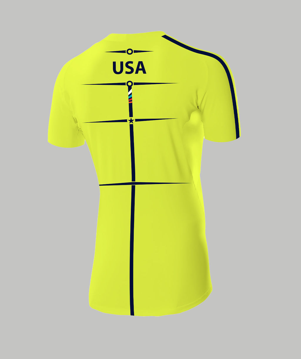 Men's 776BC x USRowing Motion Pro SS Base Layer 02 - Neon Yellow