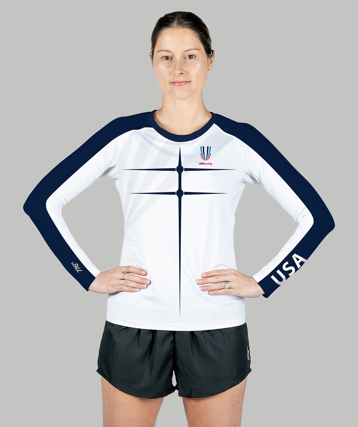 Women's 776BC x USRowing Motion Pro LS Training Base Layer 02 - White/Navy