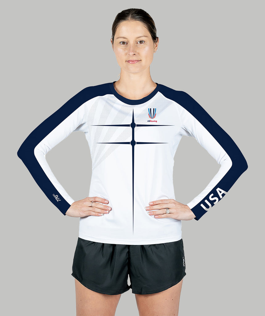 Women's 776BC x USRowing Motion Pro LS Training Base Layer 02 - White/Navy