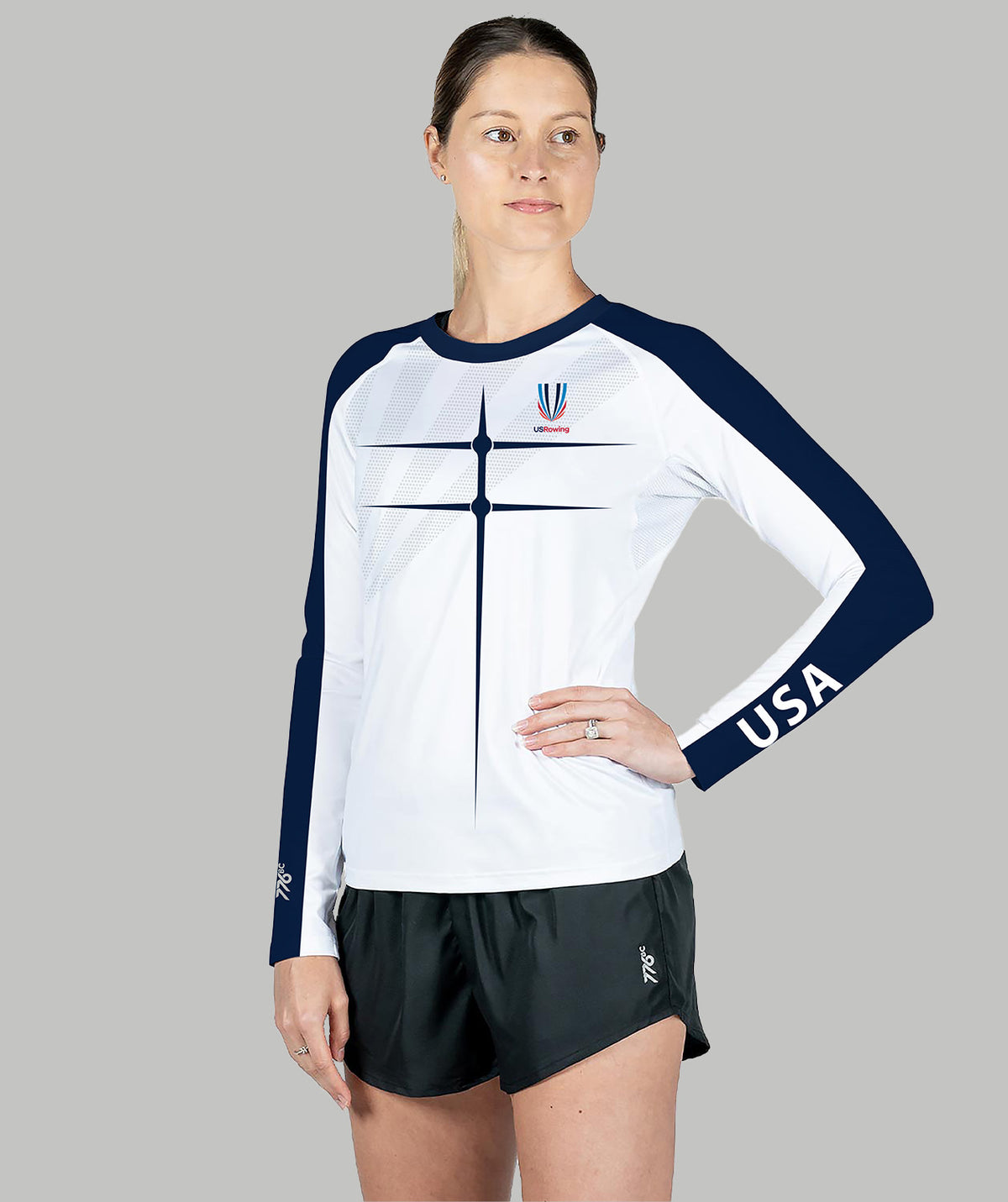 Women's 776BC x USRowing Motion Pro LS Training Base Layer 02 - White/Navy