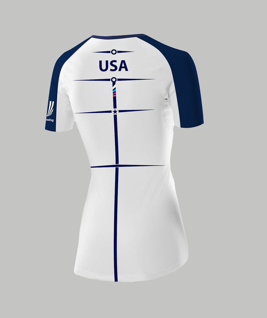 Women's 776BC x USRowing Motion Pro SS Base Layer 02 - White/Navy