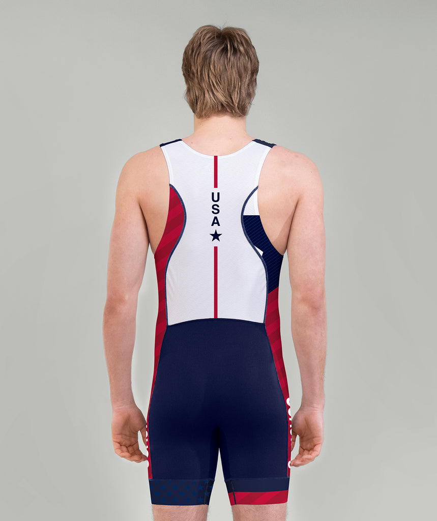 Men's 776BC X USRowing PDC Pro Unisuit - Navy/Red