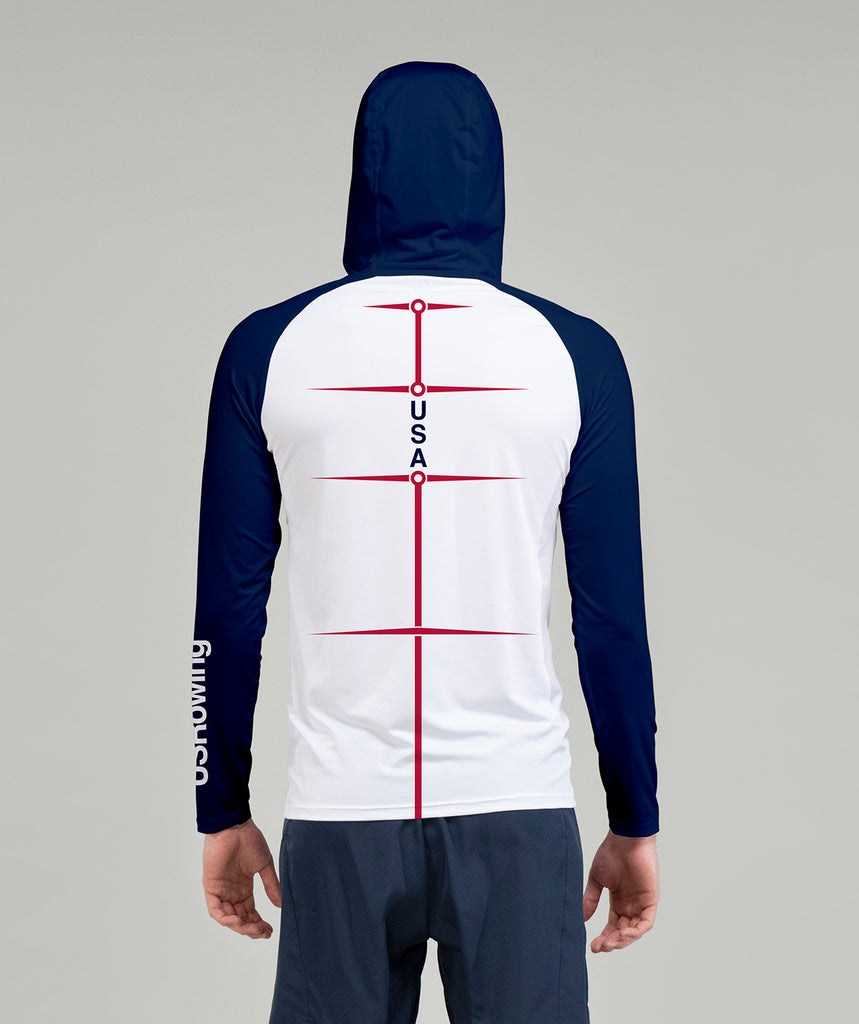 Men's 776BC X USRowing SDC Motion Summer Hoodie LS - Navy/White