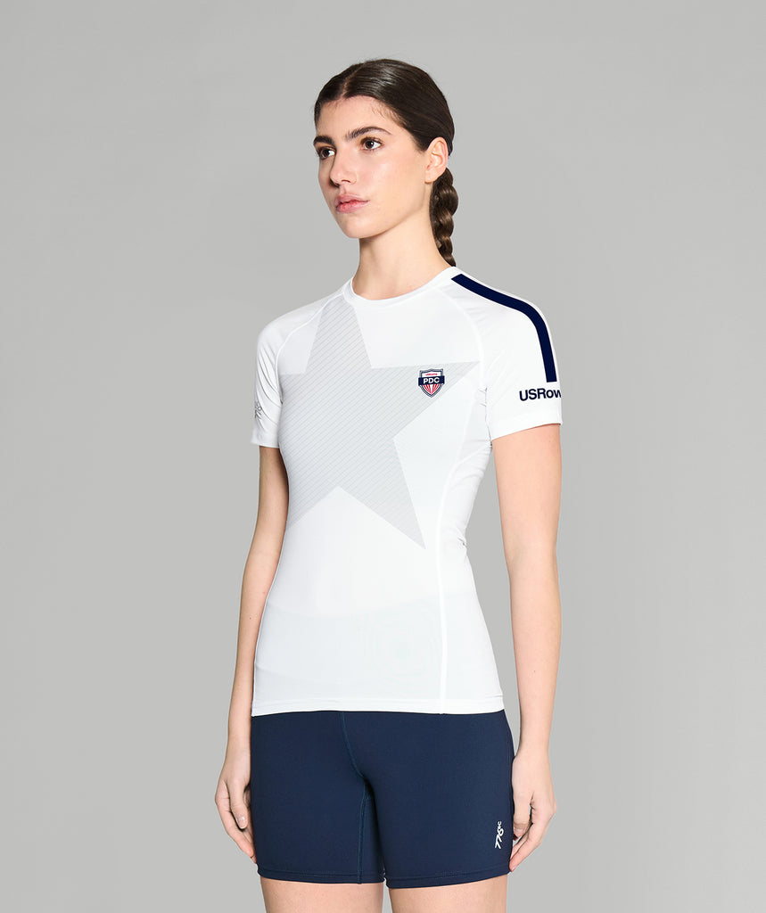 Women's 776BC X USRowing PDC Performance Base Layer SS - White