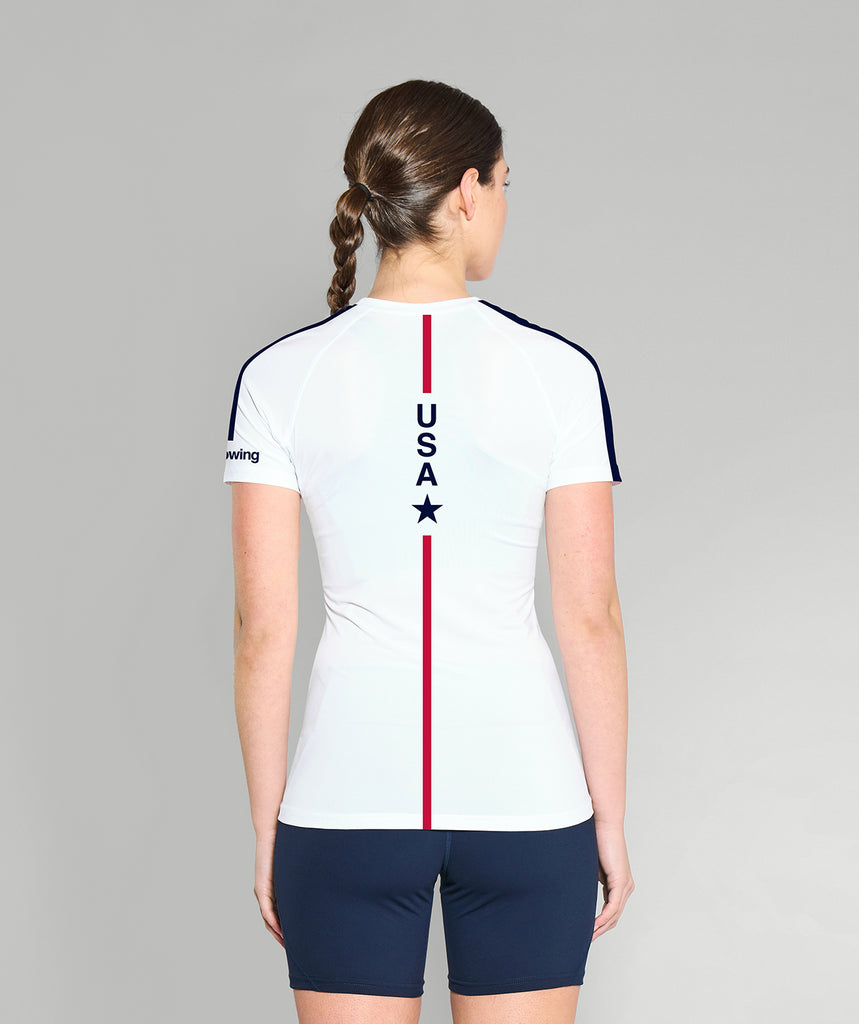 Women's 776BC X USRowing PDC Performance Base Layer SS - White
