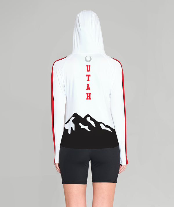 Women's Utah Crew Summer Hoodie LS - White