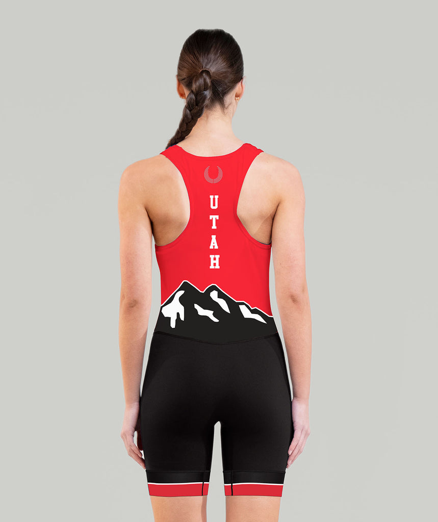 Women's Utah Crew Practice Streamline Leg Band Unisuit - Red/Black