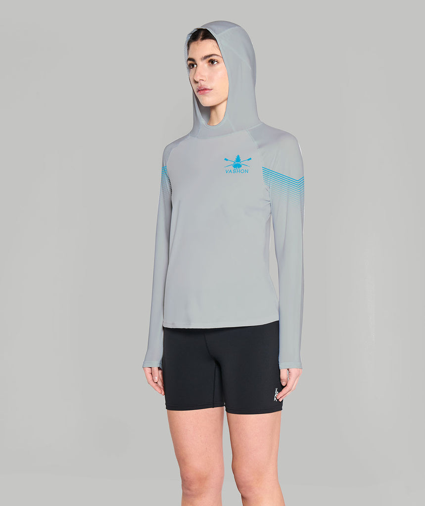 Women's Vashon Sun Hoodie LS - Grey/Blue