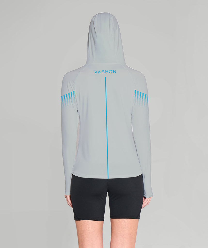 Women's Vashon Sun Hoodie LS - Grey/Blue