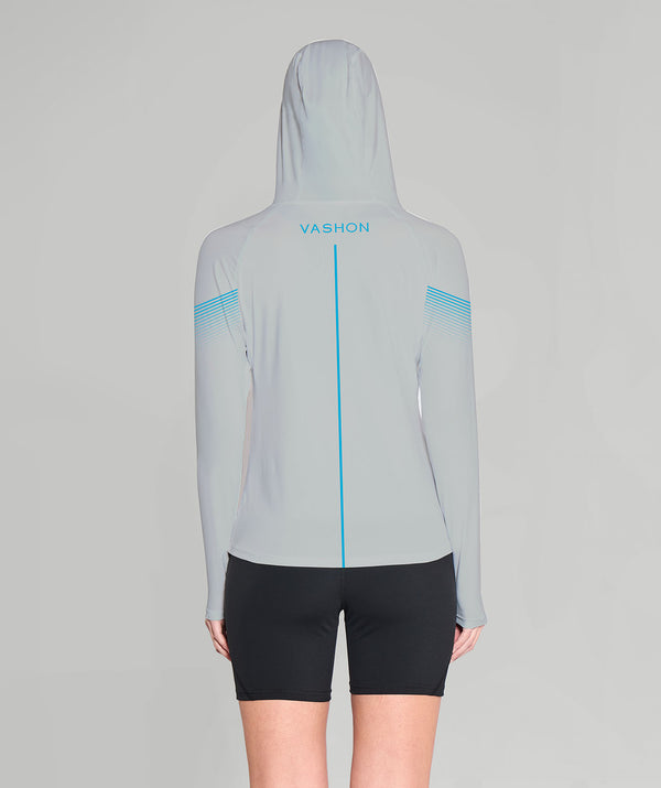 Women's Vashon Sun Hoodie LS - Grey/Blue