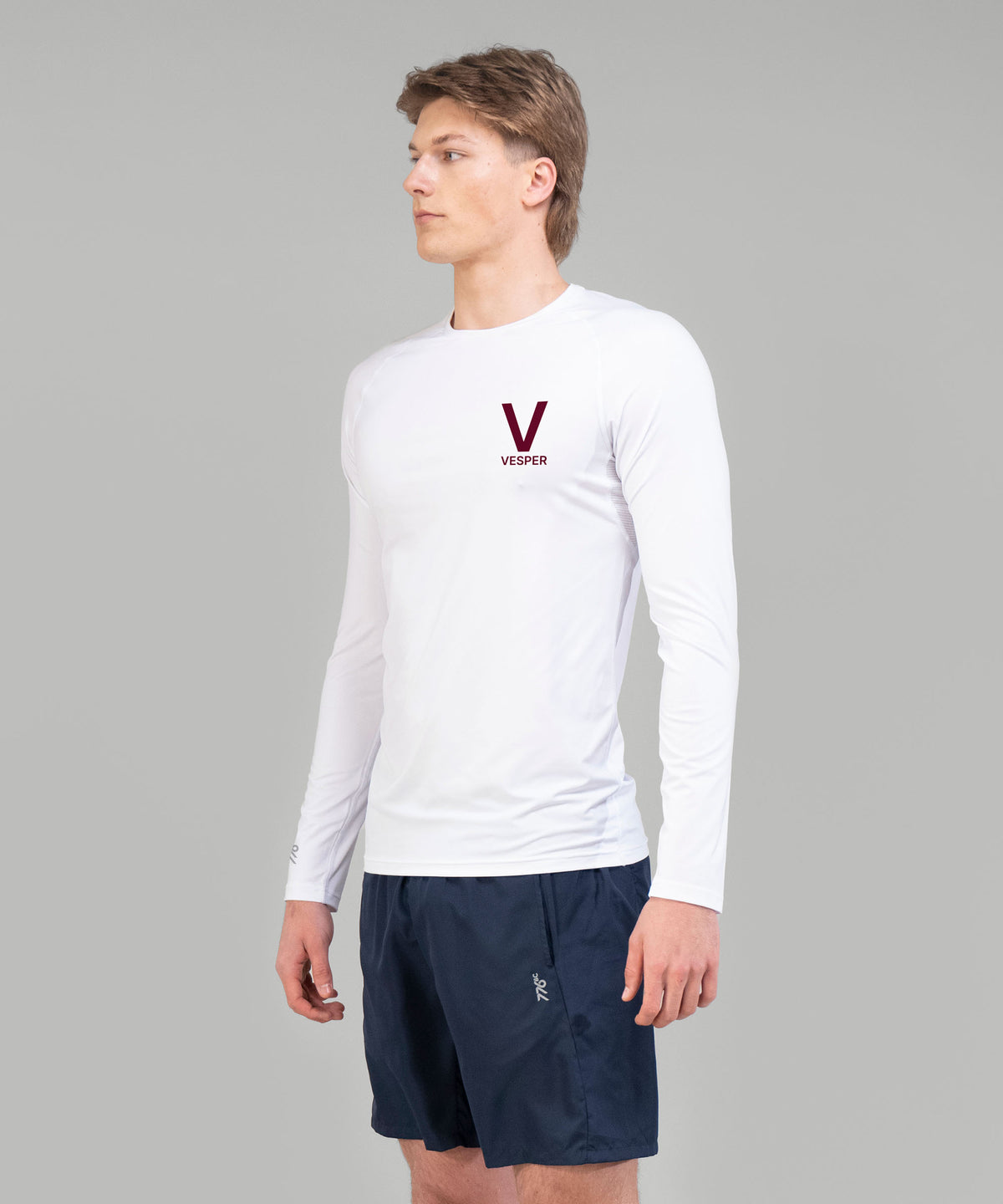 Men's Vesper Boat Club Base Layer LS - White/Maroon