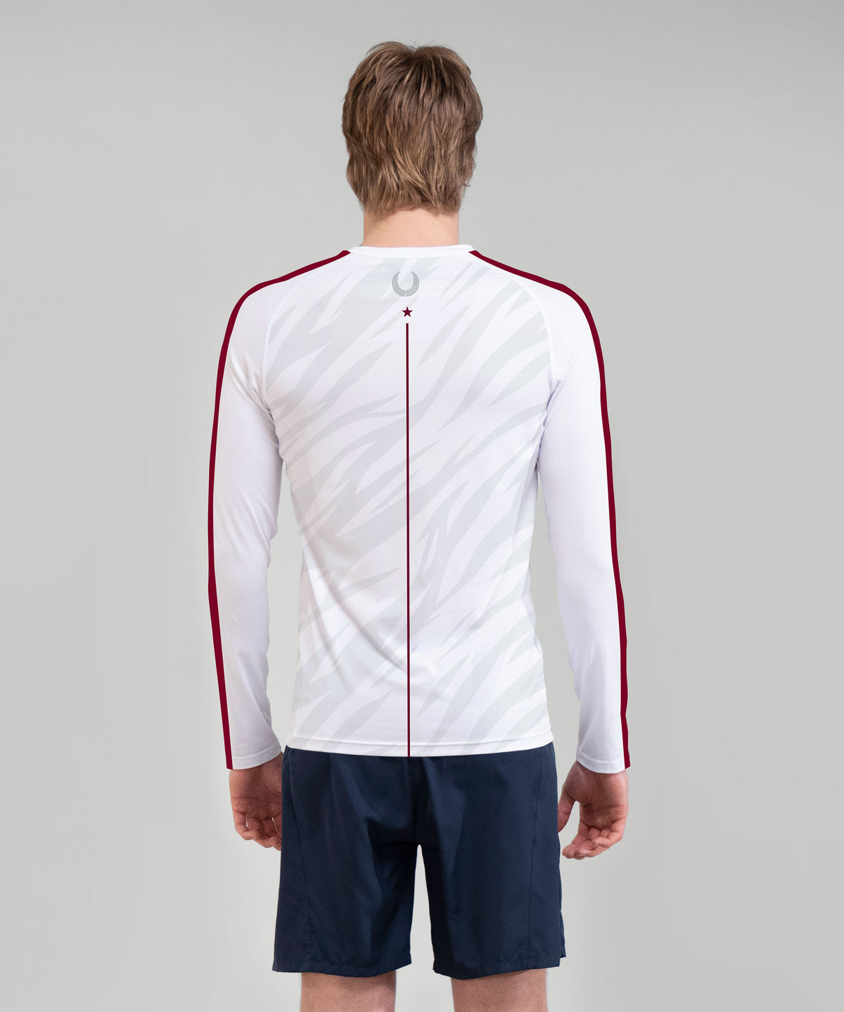 Men's Vesper Boat Club Base Layer LS - Grey/White/Maroon