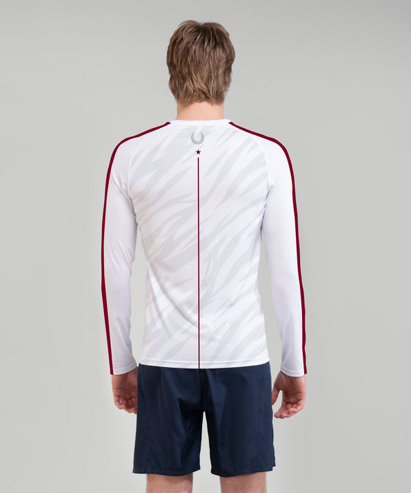Men's Vesper Boat Club Base Layer LS - Grey/White/Maroon