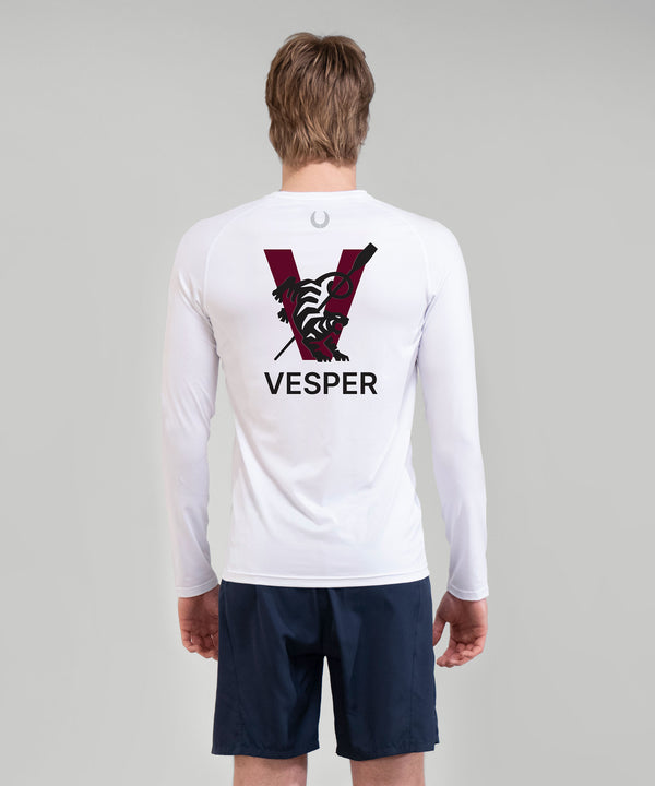 Men's Vesper Boat Club Base Layer LS - White/Maroon