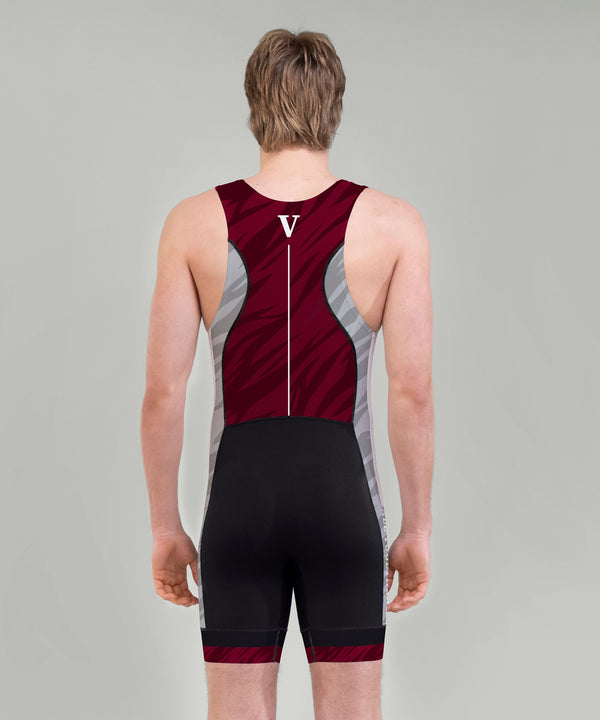Men's Vesper Boat Club Pro Unisuit - Black/Maroon/Grey