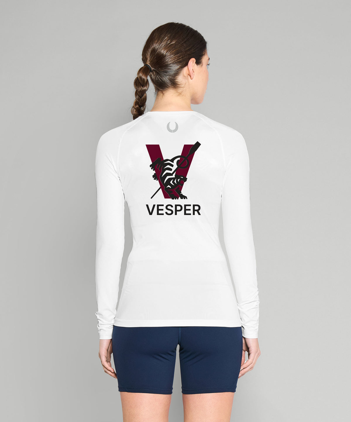 Women's Vesper Boat Club Base Layer LS - White/Maroon