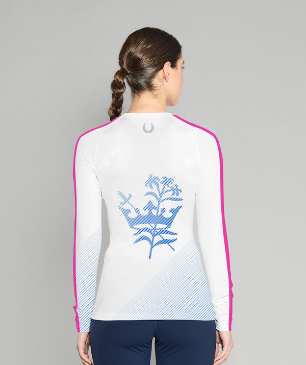 Women's Villa Joseph Marie Base Layer LS - White/Blue