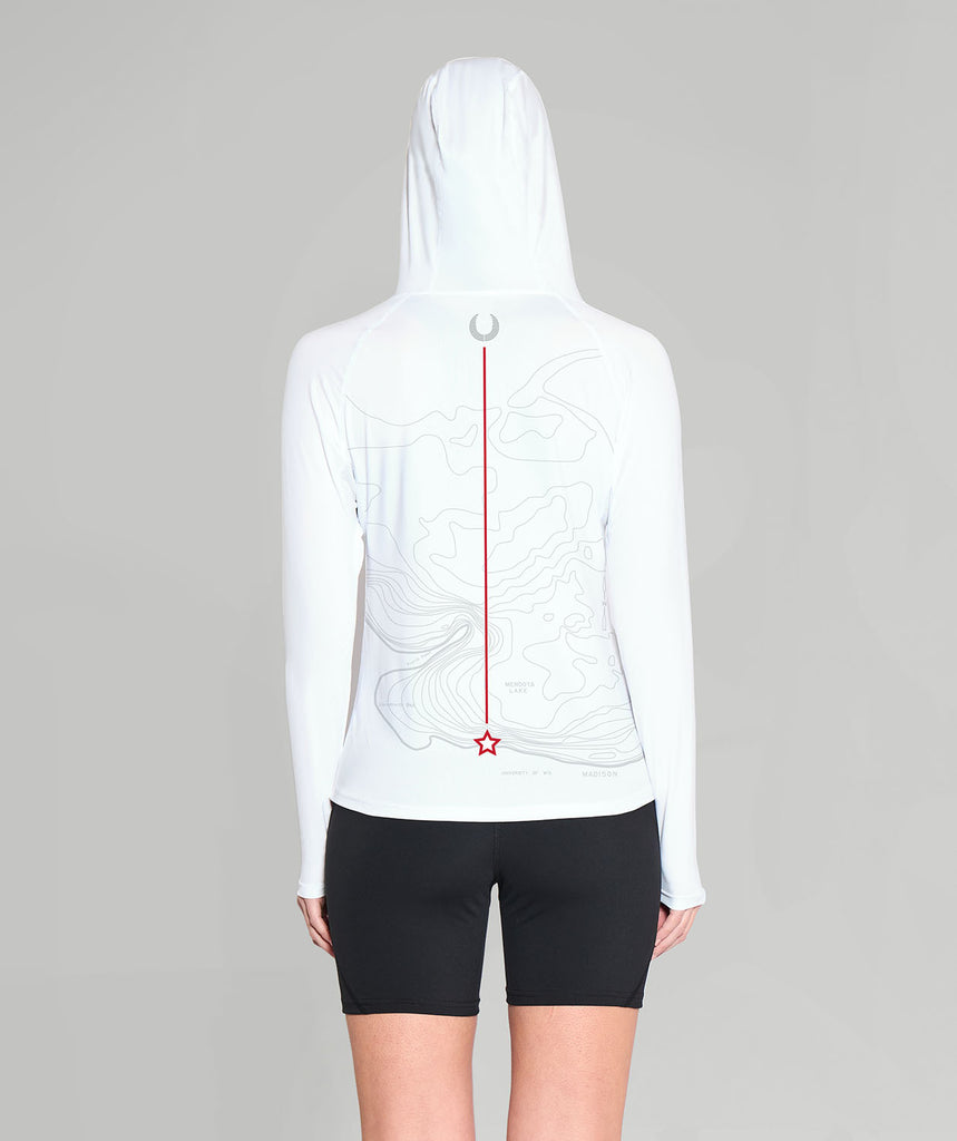 Women's Wisconsin Summer Hoodie LS - White