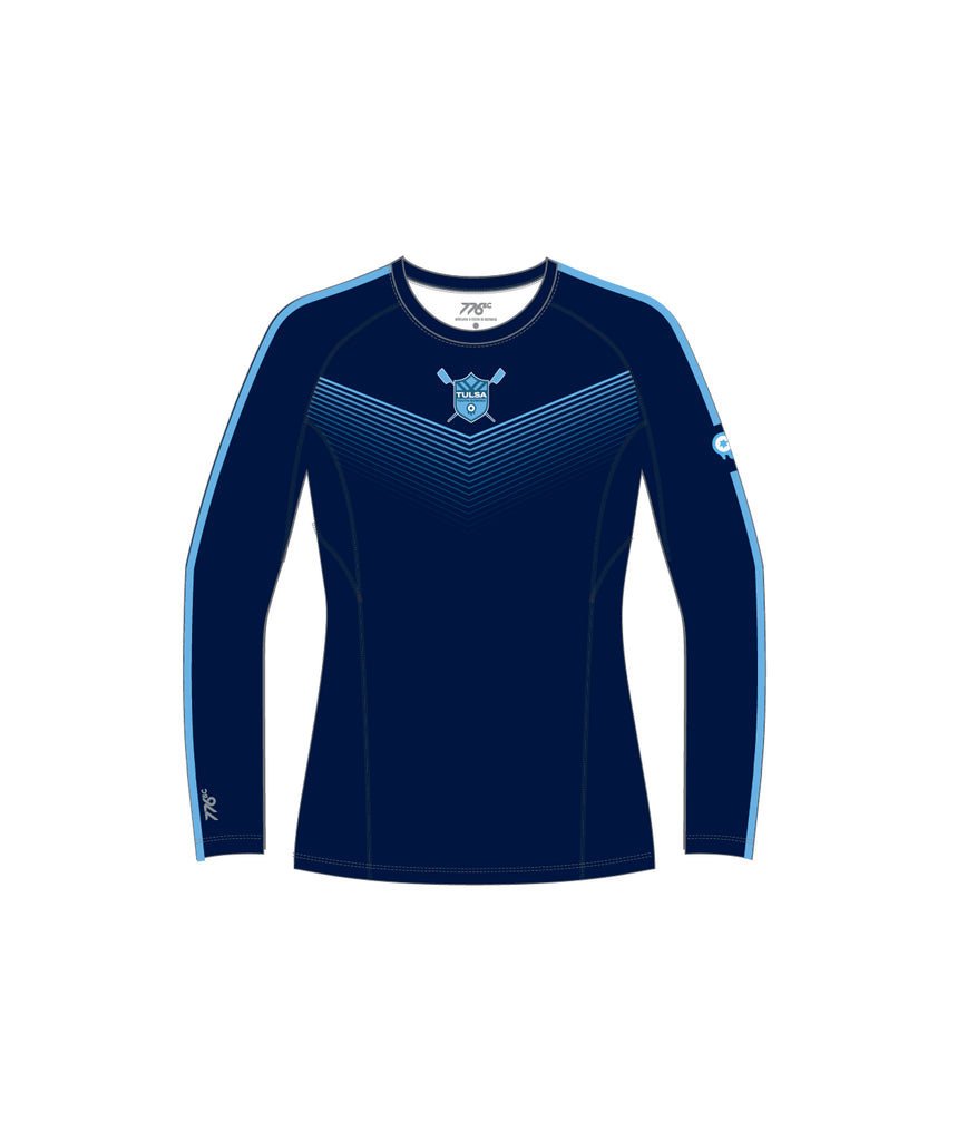 Women's Tulsa Youth Rowing Base Layer LS - Navy/Blue