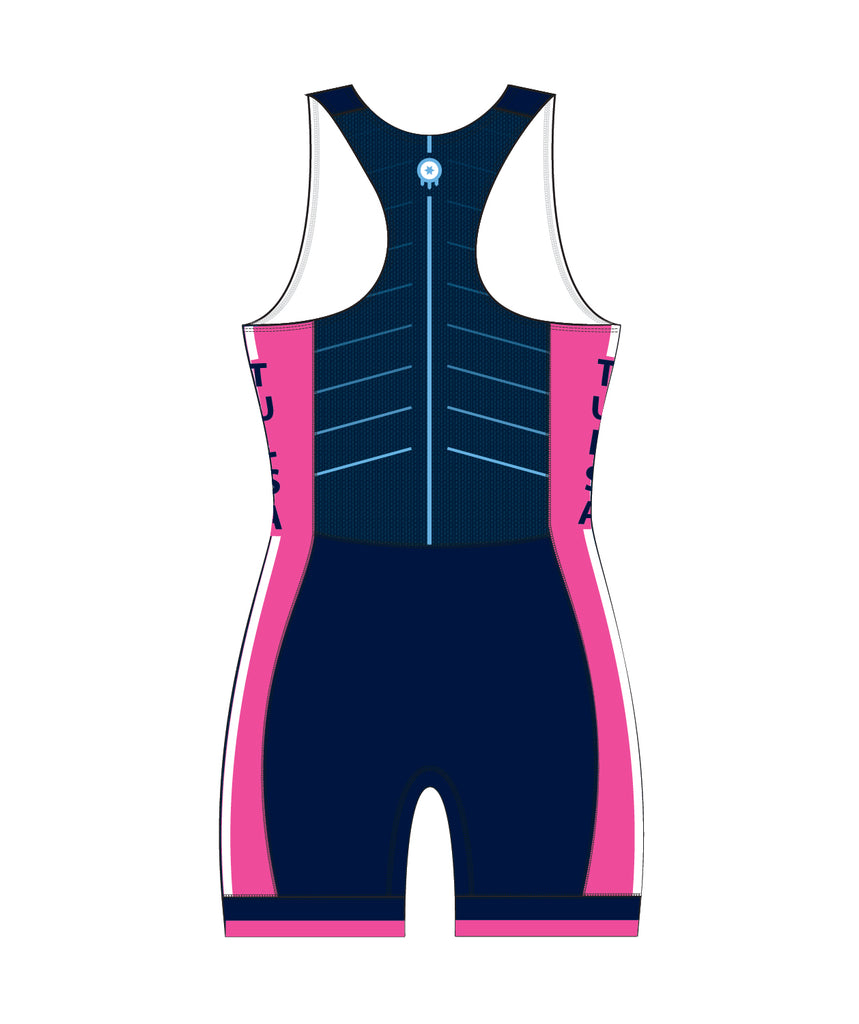 Women's Tulsa Youth Rowing  Pro Unisuit - Navy/Pink