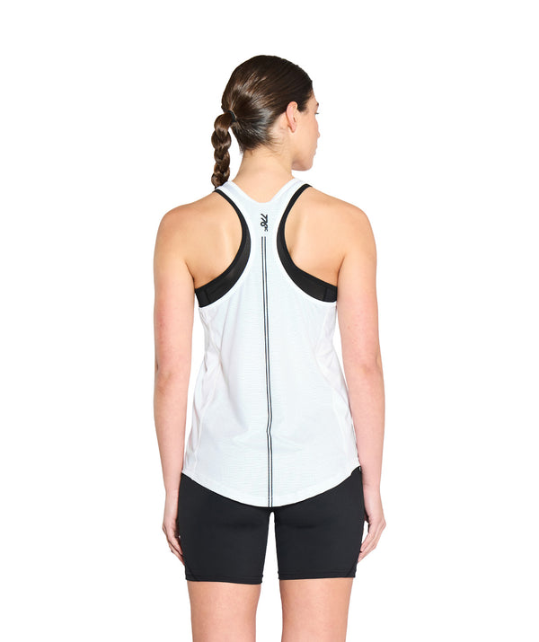 Women's Motion Performance Tank - White/Black