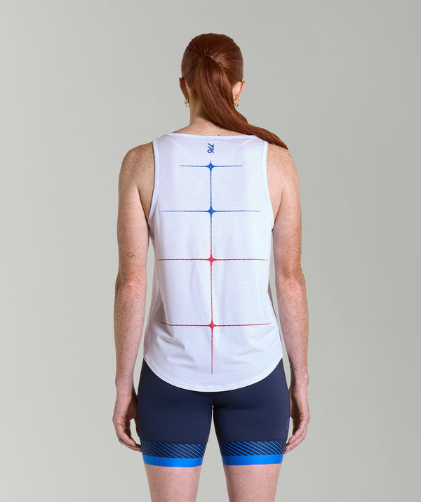 Women's Motion Pro Training Tank - White/Cobalt Multi