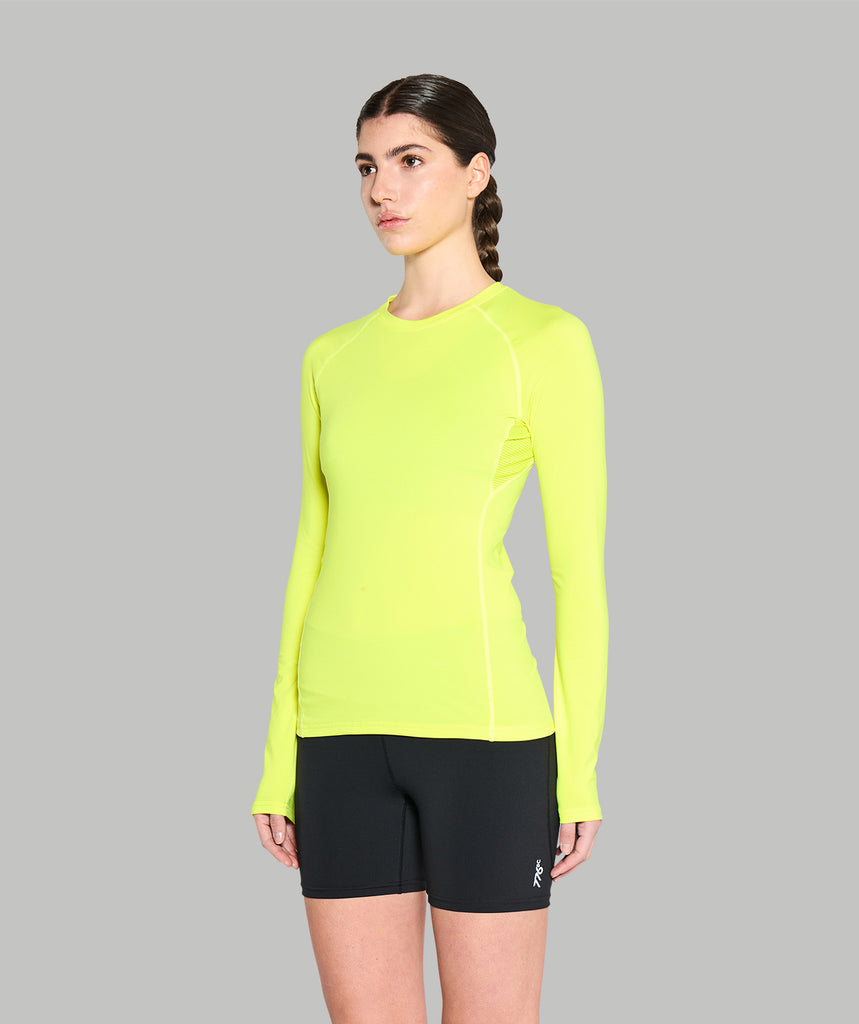 Women's Wreath Winter Base Layer LS - Neon Yellow