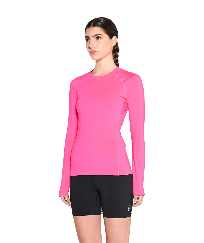 Women's Wreath Winter Base Layer LS - Neon Pink