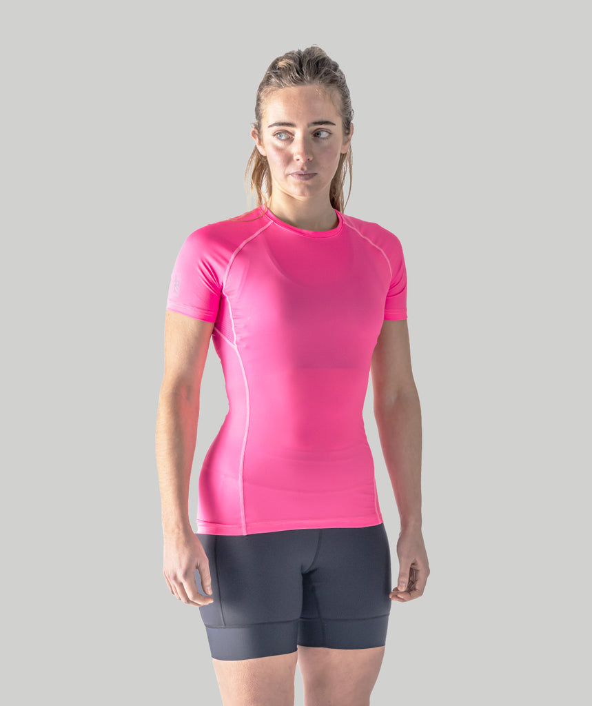 Women's Wreath SS Base Layer - Neon Pink