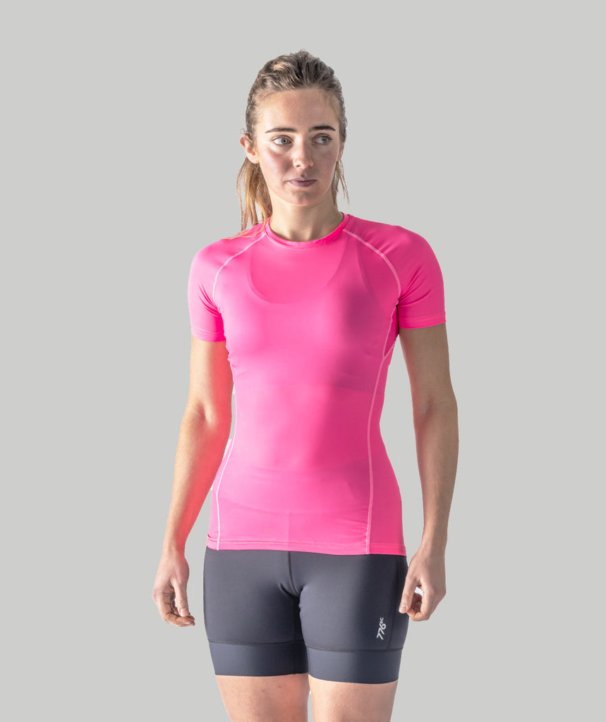Women's Wreath SS Base Layer - Neon Pink