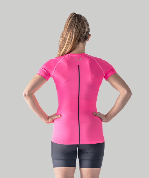 Women's Wreath SS Base Layer - Neon Pink
