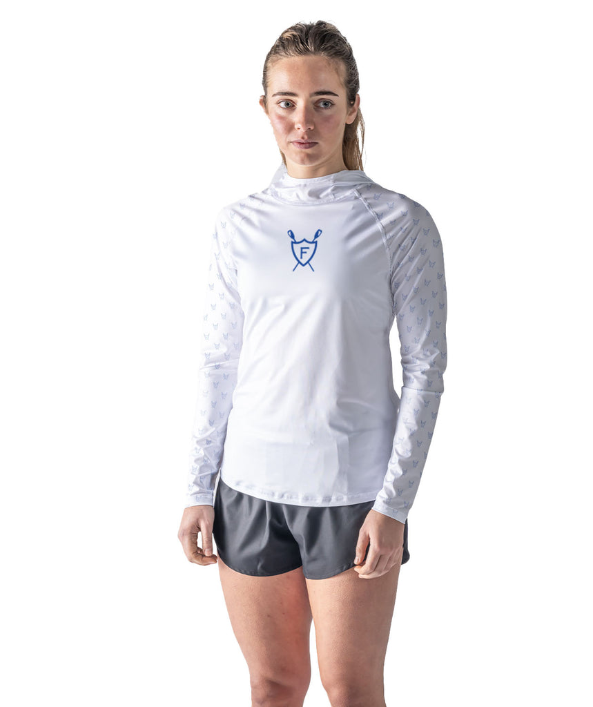 Women's Fairmount Rowing Sun Hoodie LS - White